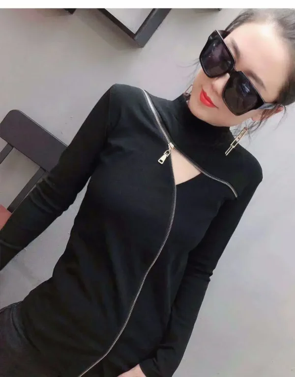 Zipper Deco Women T-shirts - Image 6